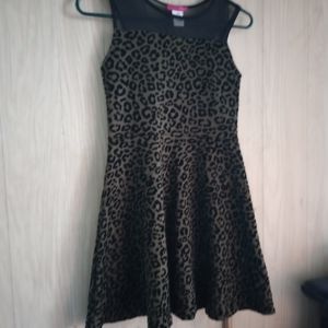 Aqua leopard print dress